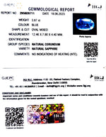 Load image into Gallery viewer, 3.87/CT Natural Blue Sapphire with Govt Lab Certificate (6771)