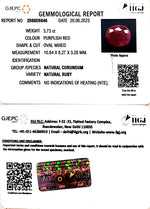 Load image into Gallery viewer, 3.73/CT Natural Mozambique Ruby with Govt. Lab Certificate (RUBY9U)