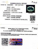 Load image into Gallery viewer, 4.09/CT Natural Green Sapphire with Govt. Lab Certified Gemstone-3161D10537