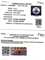 Load image into Gallery viewer, 4.00/CT Natural White Sapphire with Govt Lab Certificate (23310)