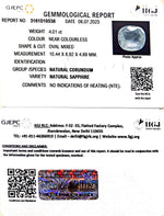 Load image into Gallery viewer, 4.01/CT Natural White Sapphire with Govt Lab Certificate (6771)