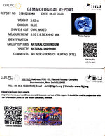 Load image into Gallery viewer, 3.62/CT Natural Blue Sapphire with Govt Lab Certificate-BLUSA9S