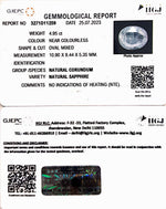 Load image into Gallery viewer, 4.95/CT Natural White Sapphire with Govt Lab Certificate (23310)