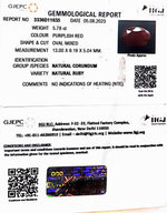 Load image into Gallery viewer, 5.73/CT Natural Indian Ruby with Govt. Lab Certificate (1221)