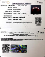 Load image into Gallery viewer, 8.42/CT Natural Indian Ruby with Govt. Lab Certificate (1221)