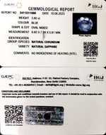Load image into Gallery viewer, 3.80/CT Natural Blue Sapphire with Govt Lab Certificate-BLUSA9A