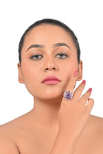 Load image into Gallery viewer, 7.92/GM AMETHYST / RUBY RING
