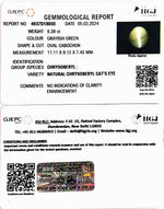 Load image into Gallery viewer, 8.39/CT Natural Chrysoberyl Cat's Eye with Govt. Lab Certificate (8991)
