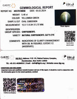 Load image into Gallery viewer, 5.48/CT Natural Chrysoberyl Cat's Eye with Govt. Lab Certificate (8991)