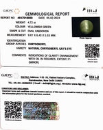 Load image into Gallery viewer, 4.72/CT Natural Chrysoberyl Cat's Eye with Govt. Lab Certificate (6771)
