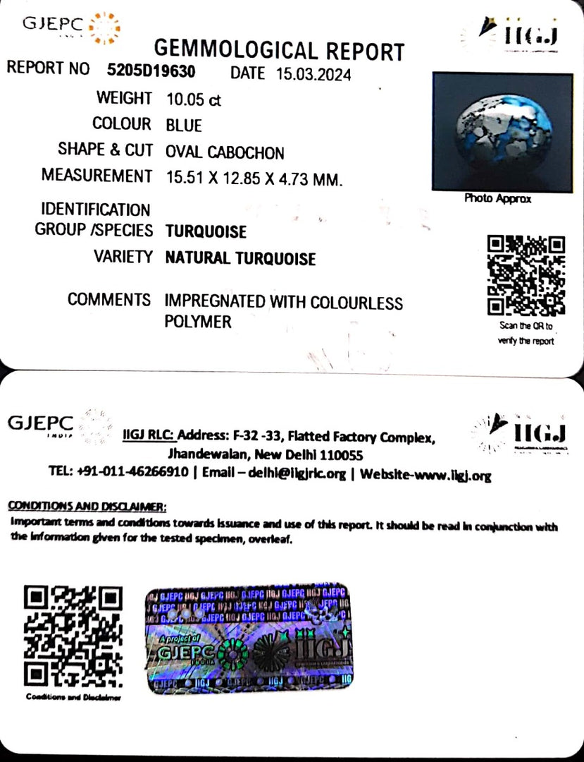 10.05/CT Natural Govt. Lab Certified Turquoise-1221