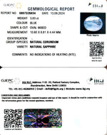 Load image into Gallery viewer, 3.83/CT Natural Blue Sapphire with Govt Lab Certificate-8991