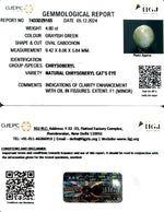 Load image into Gallery viewer, 4.80/CT Natural Chrysoberyl Cat's Eye with Govt. Lab Certificate-3441