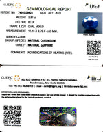 Load image into Gallery viewer, 5.81/CT Natural Blue Sapphire with Govt Lab Certificate-2331