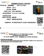 Load image into Gallery viewer, 7.44/CT Natural Apatite Cat's Eye with Govt. Lab certificate-1221