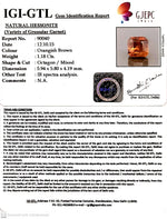 Load image into Gallery viewer, 1.18/CT Natural Hessonite Stone with Govt. Lab Certificate-90040