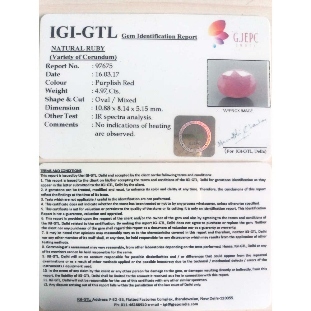 5.47 Ratti Natural New Burma Ruby with Govt. Lab Certificate-(4551)