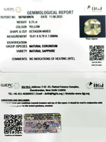 Load image into Gallery viewer, 6.75/CT Natural Yellow Sapphire With Govt Lab Certificate (78810)