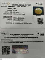 Load image into Gallery viewer, 5.58/CT Natural Yellow Sapphire With Govt Lab Certificate (1221)