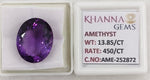 Load image into Gallery viewer, 13.85/CT Natural Amethyst Gemstone with Govt. Lab Certificate