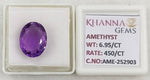 Load image into Gallery viewer, 6.95/CT Natural Amethyst Gemstone with Govt. Lab Certificate