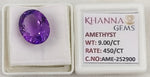 Load image into Gallery viewer, 9.00/CT Natural Amethyst Gemstone with Govt. Lab Certificate