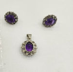 Load image into Gallery viewer, 14.70/GM AMETHYST SILVER 3PCS PENDANT SET (525.00)