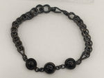 Load image into Gallery viewer, 16.10/GM BLACK STAR SILVER BRACELET (525.00)