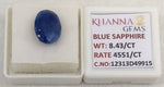 Load image into Gallery viewer, 8.43/CT Natural Blue Sapphire with Govt Lab Certificate-12313D49915