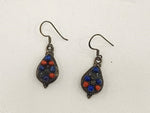 Load image into Gallery viewer, 10.00/GM LAPIS CORAL RAJWARA SILVER EAR RINGS (525)