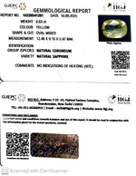 Load image into Gallery viewer, 6.63/CT Natural Yellow Sapphire With Govt Lab Certificate (34410)