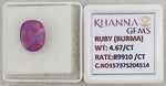 Load image into Gallery viewer, 4.67/CT Natural Old Burma Ruby with IIGJ Govt. Lab Certificate-15737S204514
