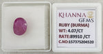 Load image into Gallery viewer, 4.07/CT Natural Old Burma Ruby with IIGJ Govt. Lab Certificate-15737S204520