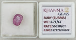 Load image into Gallery viewer, 3.71/CT Natural Old Burma Ruby with IIGJ Govt. Lab Certificate-15737S204522