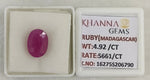 Load image into Gallery viewer, 4.92/CT Natural Ruby Stone with Govt. Lab Certificate-16275S206790