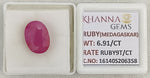 Load image into Gallery viewer, 6.91/CT Natural Ruby Stone with Govt. Lab Certificate-16140S206358