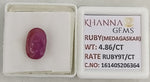 Load image into Gallery viewer, 4.86/CT Natural Ruby Stone with Govt. Lab Certificate-16140S206364