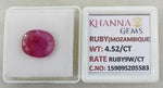 Load image into Gallery viewer, 4.52/CT Natural Ruby Stone with Govt. Lab Certificate-15909S205583