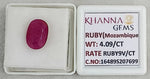 Load image into Gallery viewer, 4.09/CT Natural Ruby Stone with Govt. Lab Certificate-16489S207699