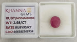 Load image into Gallery viewer, 2.98/CT Natural Ruby Stone with Govt. Lab Certificate-16658S208754