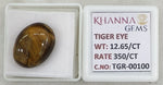Load image into Gallery viewer, 12.65/CT Tiger Eye with Govt. Lab Certificate-TGR00100