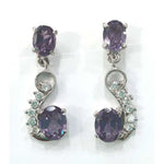 Load image into Gallery viewer, Silver Earring Zircon Amethyst-E219-5220