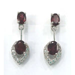 Load image into Gallery viewer, Silver Earring Zircon garnet-E225-3570