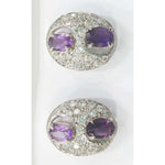 Load image into Gallery viewer, SILVER TOPS Amethyst Earring - E107