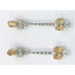 Load image into Gallery viewer, SILVER TOPS Goldan Topaz and zircon Earring - E41
