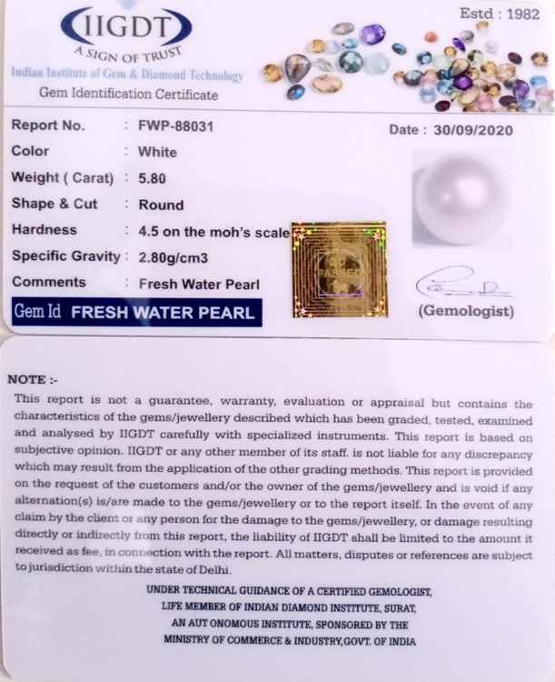 6.43 Ratti Fresh Water Pearl (277)