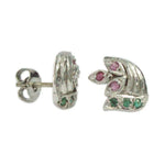 Load image into Gallery viewer, Silver Earring RUBY EMERALD-ST020