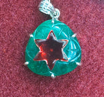 Load image into Gallery viewer, Silver Pendant of Natural Indian Jade Stone-2250