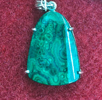 Load image into Gallery viewer, Silver Pendant of Natural Malachite Stone-1500