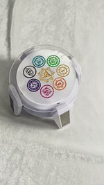 Load and play video in Gallery viewer, SEVEN CHAKRA SELENITE ROUND PLATE